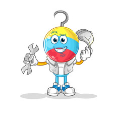 fishing bait head cartoon mechanic cartoon. cartoon mascot vector