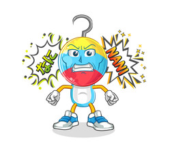 fishing bait head cartoon anime angry vector. cartoon character