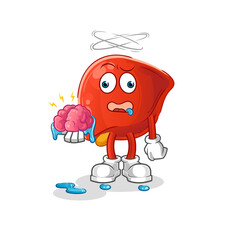 liver no brain vector. cartoon character