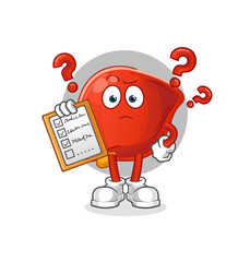 liver schedule list vector. cartoon character