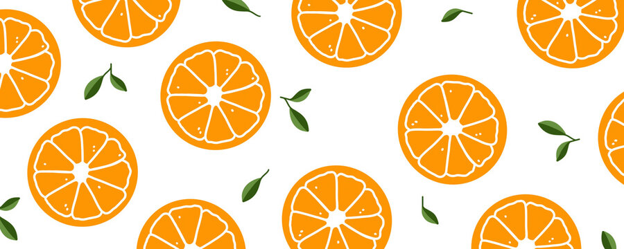 slices of orange and lemon pattern background with summer holiday