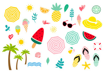 set of summer icons