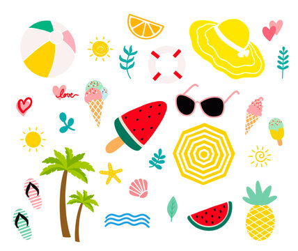 set of summer icons