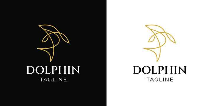 Dolphin Logo Monoline Style
