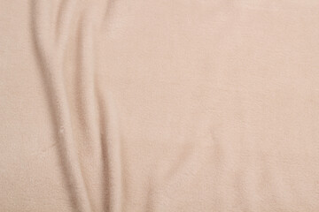 Fototapeta na wymiar Fleece fabric top view. Texture of textile fleece bedspread. 