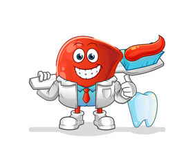 liver dentist illustration. character vector