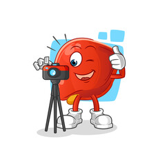 liver photographer character. cartoon mascot vector