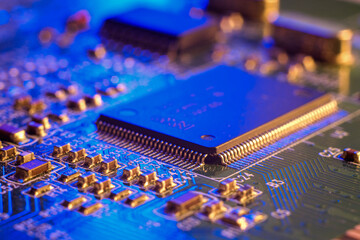 Shortage of chips in car manufacturing. Industrial line for the production of electronic circuit...