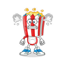 popcorn head cartoon very angry mascot. cartoon vector