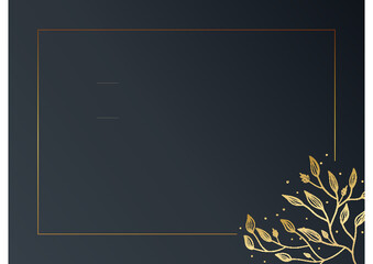 Floral frame borders design background with hand-drawn foliage line art, leaves elements decoration. Vector illustration for wedding invitation, greeting card, certificate and much more 