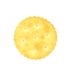 round cracker isolated on white. quick bite