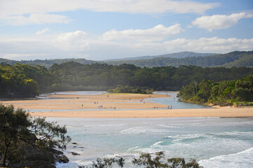 Moonee creek view from Moonee beach, Coofs Coast, Australia