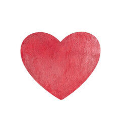 Red heart isolated on white background. Copy space. Place for your logo and text