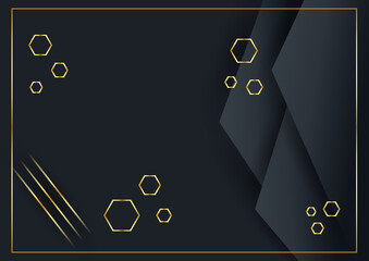 Abstract background black and gold with modern corporate concept for banner, flier, cover and much more