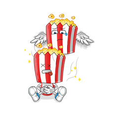 popcorn head cartoon spirit leaves the body mascot. cartoon vector