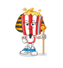popcorn head cartoon ancient egypt. cartoon mascot vector