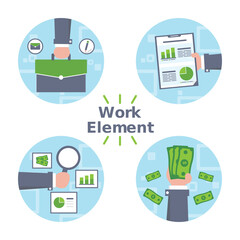 Icons set of Work Element