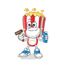 popcorn head cartoon shave facial hair vector. cartoon character