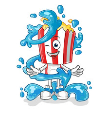 popcorn head cartoon fresh with water mascot. cartoon vector