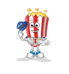 popcorn head cartoon pilot mascot. cartoon vector