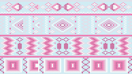 Bright colorful fabric pattern, small heart shape,geometric pattern.,2d illustration.