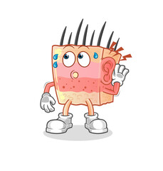 skin structure eavesdropping vector. cartoon character