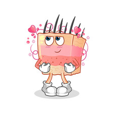 skin structure shy vector. cartoon character