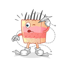 skin structure with paper plane character. cartoon mascot vector