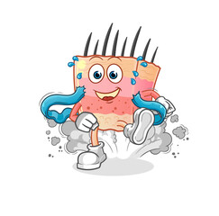 skin structure runner character. cartoon mascot vector