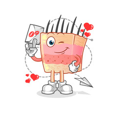 skin structure hold love letter illustration. character vector