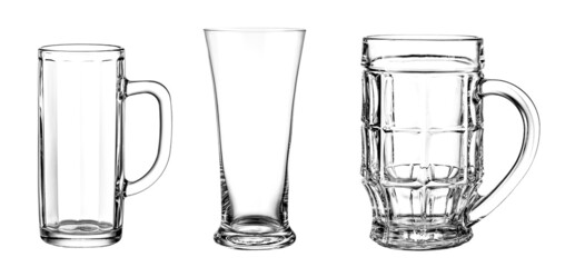 Empty beer mug isolated on white background. Isolated on white background.