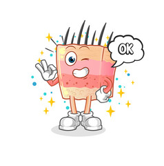 skin structure agree mascot. cartoon vector