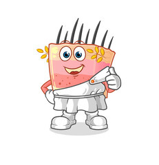 Obraz premium skin structure with greek clothing. cartoon mascot vector