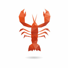 Crayfish abstract isolated on a white backgrounds, vector illustration