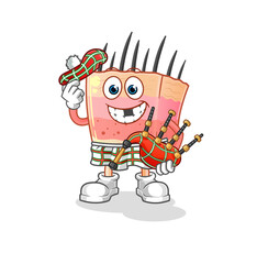skin structure scottish with bagpipes vector. cartoon character