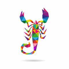 Scorpion abstract isolated on a white backgrounds, vector illustration