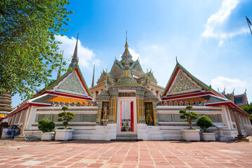 Wat Pho is Royal monastery, it is a temple pagoda most in Thailand. Wat Pho temple is a popular tourist attractions. The temple is beautiful and another landmark of Bangkok.
