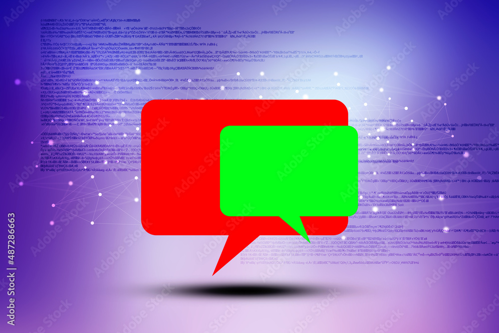 Poster 3d rendering two chat box isolated