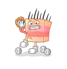 skin structure baseball pitcher cartoon. cartoon mascot vector