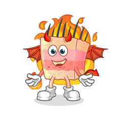 skin structure demon with wings character. cartoon mascot vector