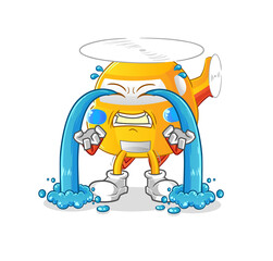 helicopter crying illustration. character vector