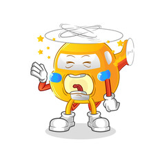 helicopter yawn character. cartoon mascot vector