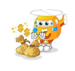 helicopter refuse money illustration. character vector