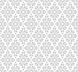 Foto op Plexiglas Flower geometric pattern. Seamless vector background. White and gray ornament. © ELENA