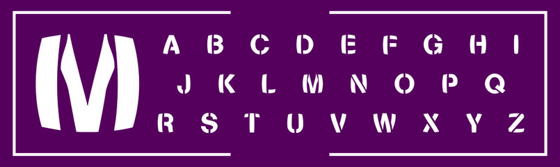 M Luxury Minimal style alphabet fonts . Modern abstract vector typeface letters. Tech lines font typography logo design