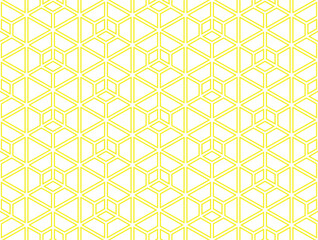 The geometric pattern with lines. Seamless vector background. White and yellow texture. Graphic modern pattern. Simple lattice graphic design