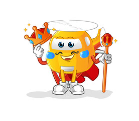 Obraz premium helicopter king vector. cartoon character