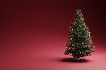 christmas tree on red background xmas seamless backdrop 