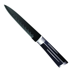 Realistic kitchen knife isolated on white background, Vector illustration, chef knife, Cutlery icon set