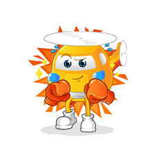 helicopter boxer character. cartoon mascot vector